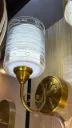 Elegant Antique Brass Glass Wall Light