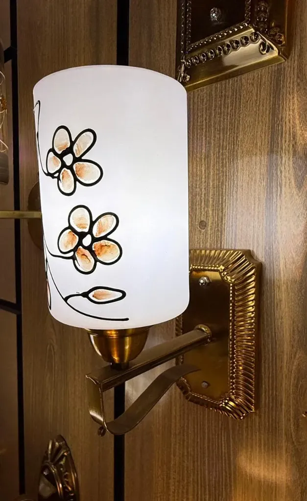 Classic Floral Glass Wall Light